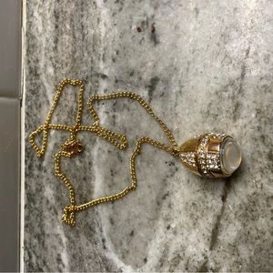 bejeweled gold eggdrop necklace watch